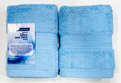 Bombay Dyeing Ultrx Zero Twist Plain Cotton Hand Towel 400 Gsm (Sky Blue) - 2 Piece