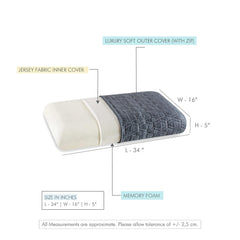 Memory Foam Pillow For Neck & Shoulder Pain Relief - XXL King Size - 5 Inch | Orthopedic Cervical Pillow For Sleeping -Big Size Pillow | Thick Pillow For Back & Side Sleeper - Set Of 1