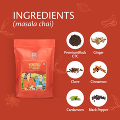The Pahadi Story Masala Chai - 100gm, 3.5 Ounce | Made With 100% Natural Ingredients - Made With Cinnamon, Ginger, Elaichi, Clove, Black Pepper | Low Caffeine, No Artificial Flavor