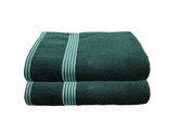 Space Fly Cotton Luxury Large Size Bath Towel 1000 Gsm (Green) - Pack Of 2