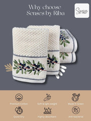 Senses By Riba All Cotton 550 Gsm Embroidered Bath Towel Set - Pack Of 4 (Style 17)