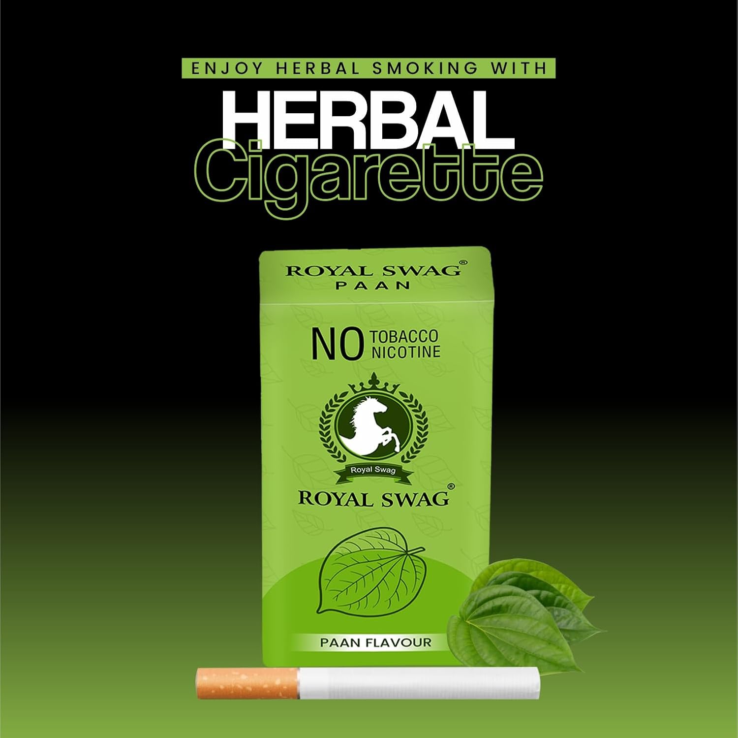Royal Swag Natural Herbal Cigarettes Mint, Paan Flavour 40 Sticks 100% Tobacco-Free And Nicotine-Free With Ayurvedic Herbs Clove, Tulsi & More | Free From Additives And Chemicals Royal Swag Natural Herbal Cigarettes Mint, Paan Flavour 40 Sticks 100% Tobacco-Free And Nicotine-Free With Ayurvedic Herbs Clove, Tulsi & More | Free From Additives And Chemicals