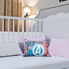 Marvel Avengers Print Kid's Pillow | Soft Cushion Pillow Filler - 12 X 18 Inch | Sky Blue, Sleeping Pillow Filler For Kids | Polyester Kids Pillow For Sleeping & Travel, Multipurpose Use