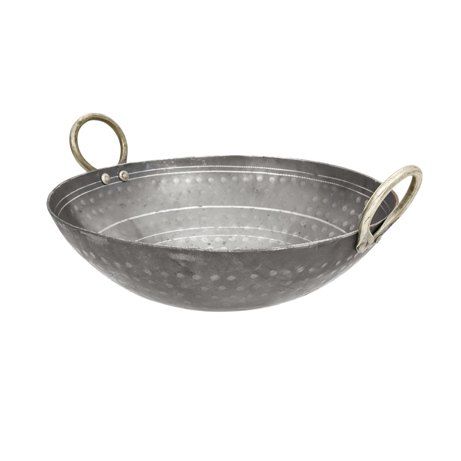 Iron Hammered Kadai 7 Liters | Deep Frying Kadai Handmade Useful For Frying & Cooking - Free Stainless Steel Scrubber Iron Hammered Kadai 7 Liters | Deep Frying Kadai Handmade Useful For Frying & Cooking - Free Stainless Steel Scrubber