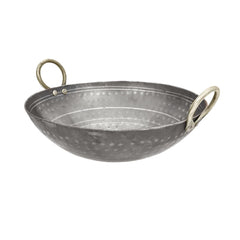 Iron Hammered Kadai 7 Liters | Deep Frying Kadai Handmade Useful For Frying & Cooking - Free Stainless Steel Scrubber
