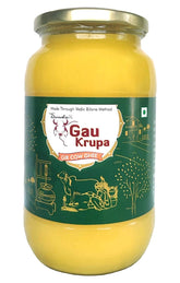 Organic Gir Cow Desi Ghee By Gau Krupa | Vedic Bilona Method Gir Gaay Ghee Good For Taste | (100ml) 3.3 Ounce | Jar Pack