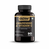 Gdm Grapeseed & Vitamin C Tablets, Improve Blood Circulation, Lower Cholesterol Level, Rich In Bioflavonoids | 90 Tablets 100gm 0.2lbs
