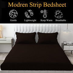 Wrinkle Resistant King Size Bedsheet With 2 Pillow Cover - 108 X 108 Inches, Coffee | Smooth, Breathable, Comfortable Double Bedsheet