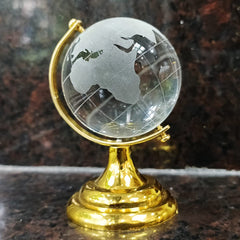 Crystal Globe For Home Decor 35 Mm | Feng Shui World Map Glass Globe For Study Table Kids Learning & Good Luck, Gifts Office Table Decor, Pack Of 1