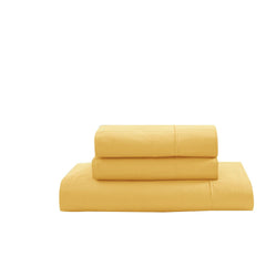 Elastic Fitted Bedsheet For Double Bed With 2 Pillow Covers | 60 X 78 Inches, Yellow | Comfortable Fabric, Machine Washable | Softness Every Night
