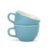 Large Ceramic Coffee Cup Set Of 2 - Blue, 300ml Each | Cappuccino Cup With Glossy Finish - Large Ceramic Coffee Cup | Premium Stoneware Coffee Cup - Microwave Safe