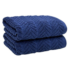 Stamio Cotton Hand Towels 400 Gsm | Home & Kitchen Use, Gym, Wash Basin, Sports | Soft, Absorbent, Quick Dry, Full Large Size (Set Of 2)- Navy Blue