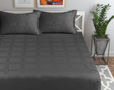 Cotton Elastic Fitted Bedsheets With 2 King Size Pillow Covers - Size 72x78+10 Inches, Grey | Double Bed With All Around Elastic 180 TC Super Soft