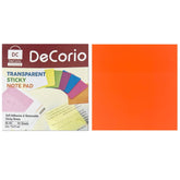 Transparent Sticky Notes 50 Sheets Paper Daily Check List School Stationery | Pack Of 3, Orange