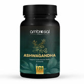 Ambrosial Ashwagandha 500mg Herbal Supplement 100% Natural & Vegan High Strength, Immunity Support, Improves Blood Flow & Reduces Cortisol Levels | 120 Capsules 200gm 0.4lbs