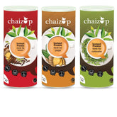 Chaizup Premium 1 Min Instant Assorted Tea Pack - Pack Of 3 X 1 Kg Cans, 35.2 Ounce Each | Cardamom+ Ginger+ Masala Flavor Kadak Chai Powder - Low Caffeine