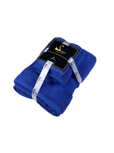 Senses By Riba Cotton Towel Bath, Hand & Wash 930 Gsm | Super Soft, Absorbent, Lightweight, Antimicrobial, Low Linting | Pack Of 3 (Navy)