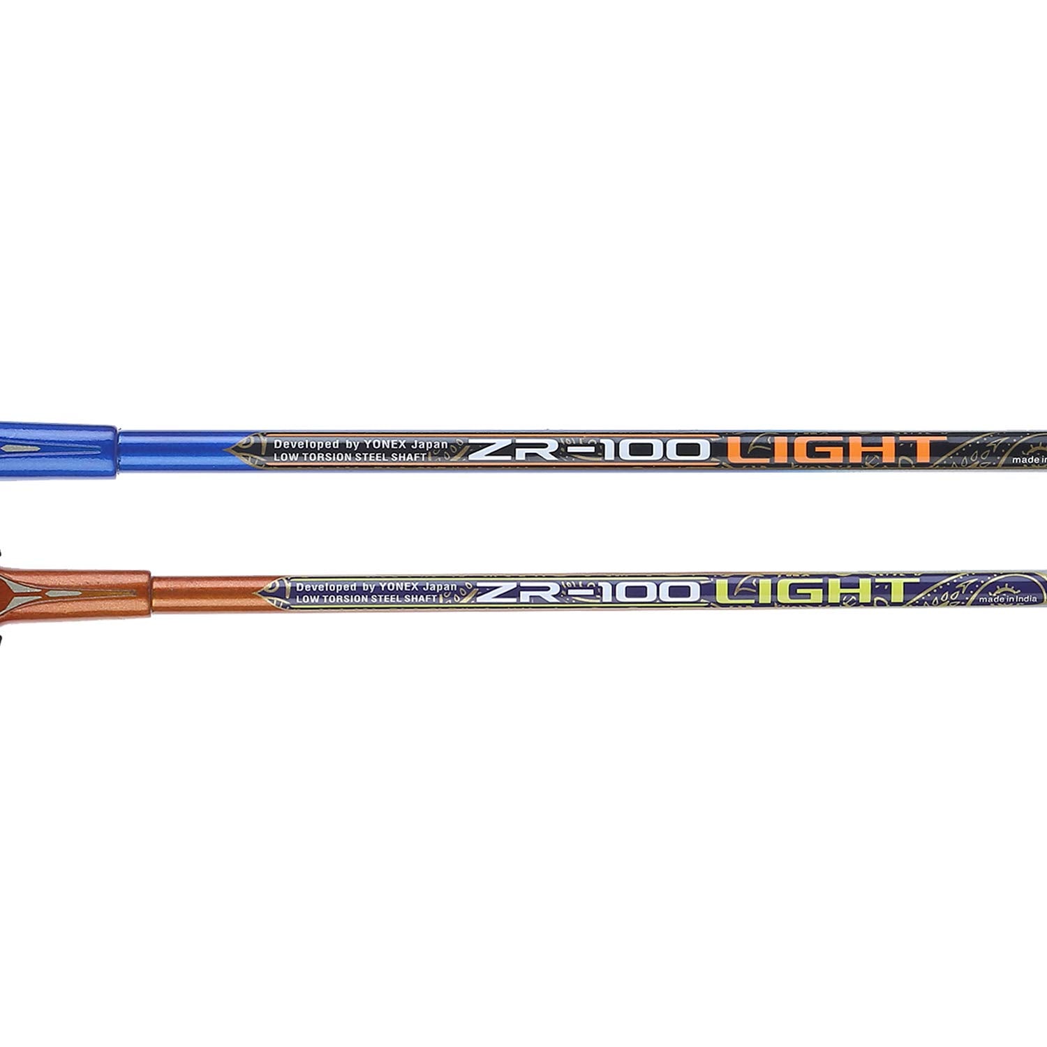 Yonex ZR 100 LIGHT Aluminium Badminton Racquet With Full Cover, Set Of 2 | Colour - Blue + Orange, Grip Size - G4 3 3/4 inches Yonex ZR 100 LIGHT Aluminium Badminton Racquet With Full Cover, Set Of 2 | Colour - Blue + Orange, Grip Size - G4 3 3/4 inches