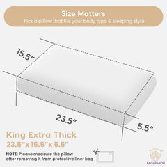 Memory Foam Pillow, Orthopedic Pillow For Side Sleeping, Thick Size - 5.5 Inch | White Pillow, Without Cover, Portable, Lightweight, Adjustable, Compressible, Breathable - Pack Of 1