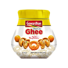 100% Pure Cow Ghee By Gowardhan | Rich In Nutrients Flavor Healthy Desi Ghee Perfect For Cooking | (200ml) 6.7 Ounce | Jar Pack