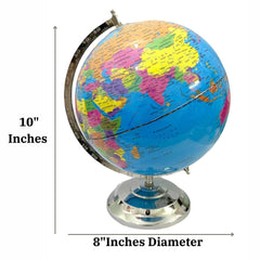 Decorative Globe - Political Globe For Home Decor Or Office Desk Accessory, Painted Iron Arc & Base, Showpiece For Living Room (Educational) Pack Of 1