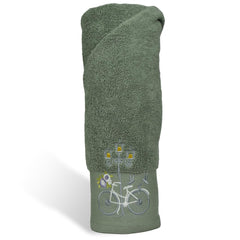 Rangoli 100% Cotton Martin Bath Towels 540 Gsm | Quick Dry, Ultra Soft, Highly Absorbent Printed Bath Towel For Men & Women Luxury & Highly Absorbent Towels - Green (Set Of 1)