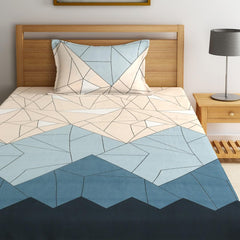 144 TC Microfiber Single Bedsheet With 1 Pillow Cover - 55 X 86 Inches, Icy Blue | Soft To Touch & Comfortable | Natural Resistance To Shrinkage & Wrinkles