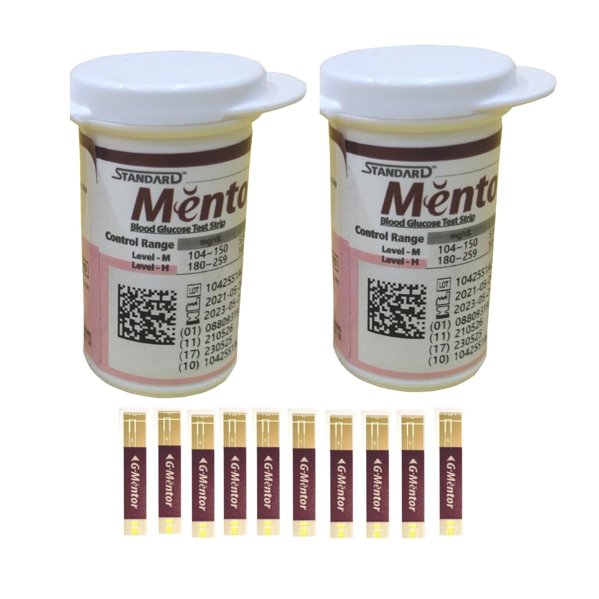 Standard Mentor Blood Glucose Test Strips - Pack Of 2X 50 Strips | Blood Glucose Monitoring Strips - No Coding Standard Mentor Blood Glucose Test Strips - Pack Of 2X 50 Strips | Blood Glucose Monitoring Strips - No Coding