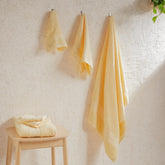 Livspace 100% Cotton 2 Bath, 2 Hand & 2 Face Towel 1300 Gsm | Solid Dyed Super Soft Absorbent & Quick-Dry For Gym & Home Paleto Collection Towel (Buttercream)- Set Of 6