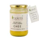 Pure Natural A2 Gir Cow Desi Ghee By Praakritik | High In Protein Fiber & Nutrients Healthy Desi Ghee Good For Weight Loss | (500ml) 16.9 Ounce | Jar Pack