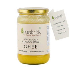 Pure Natural A2 Gir Cow Desi Ghee By Praakritik | High In Protein Fiber & Nutrients Healthy Desi Ghee Good For Weight Loss | (500ml) 16.9 Ounce | Jar Pack