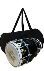 Classical Dholak Nut & Bolt With Bag & Belt - Black | Perfectly Symmetric Round Dholak - Dholak For Festival, Wedding, Satsang | Very Easy To Tune, Best Toy For Kids