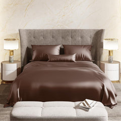 Satin Bedsheets For King Size With 2 Pillow Covers - 108 X 90 Inches, Mocha Velvet | Elegance & Comfort Redefended | 300 Thread Count