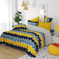 100% Microfiber Double Bedsheet With 2 Matching Pillow Covers - 90 X 90 Inches, Multicolor | 160 Thread Count Super Soft Glace Cotton Breathable & Wrinkle Free - 3 Pcs Set