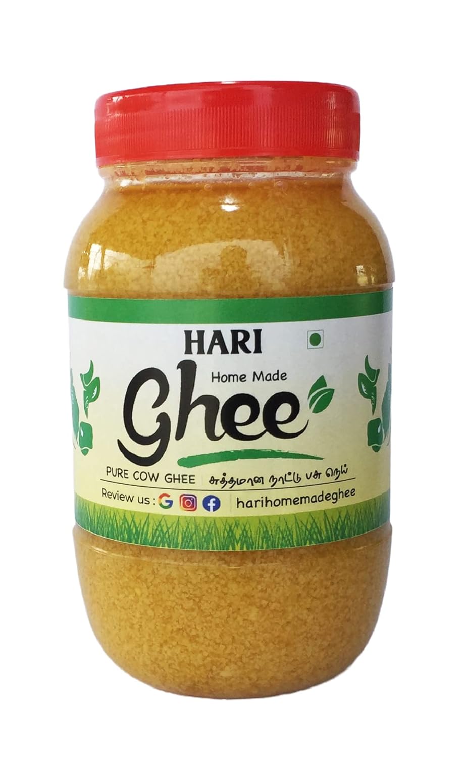 100% Natural Desi Cow Ghee By Hari Home Made Ghee | Delicious Healthy & Nutritious Danedar Cow Ghee Good For Sweets | (250ml) 8.4 Ounce | Jar Pack