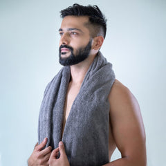 Heelium Bamboo Bath Towel 600 Gsm | Ultra Absorbent | 3x Softer Than Cotton Towels (Grey)