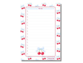 A5 Notes/To Do List Notepad, Beautiful Daily Checklist Pad, Tear-Off Sheets (Cherry-3) Pack Of 1