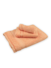 Ramraj Cotton Bamboo Terry Bath, Hand & Face Towel 850 Gsm | Quick Dry & Anti Microbial Combo Towel (Orange) - Set Of 3