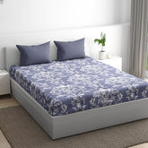 1 Double Bedsheet With 2 Matching Pillow Covers 72 X 48 Inches, Dark Grey | 200 Thread Count Durable & Long Lasting | All Around Elastic Fitted Sheet