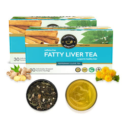 Teacurry Caffeine Free Fatty Liver Tea - Pack Of 2 X 30 Individually Wrapped Tea Bags | Delicious Peppermint Giloy Tea - Supports Liver Wellness