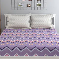 Includes 1 Queen Size Bedsheet With 2 Matching Pillow Covers - 90 X 100 Inches, Lavender | Ideal For Modern Indian Bedrooms, Guest Rooms, & Everyday Home Use