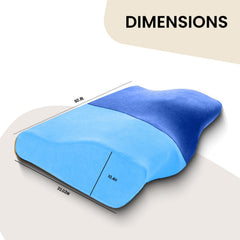 Cervical Pillow For Neck & Shoulder Pain Relief, Memory Foam Pillow For Sleeping | Blue & Sky-Blue, Orthopedic Pillow For Spondylitis, Perfect For All Sleeping Position - Pack Of 2