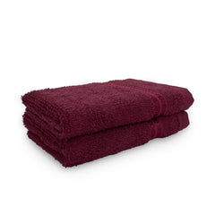 Welspun 100% Cotton Hand Towel 450 Gsm | Anti Bacterial Bright Colours High Absorbency -Berry (Pack Of 2)