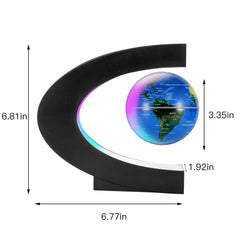 Magnetic Levitating Floating World Map Globe, C Shape Display Frame With Led Light, Cool Tech Home Office Desk Gadget Decor Birthday Gift For Men, Fathers, Students, Pack Of 1