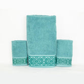 Rangoli 100% Cotton Fibre 2 Hand & 1 Bath Towel 1100 Gsm | Highly Durable & Absorbent Towel | Skin-Friendly & Quick Drying Luxury Towels (Blue) - Pack Of 3
