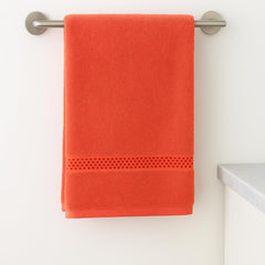 Akiko Home 100% Cotton Trident Series Bath Towels | Premium, Soft, Absorbent, Quick Dry & Durable, Large Size Towel For Men & Women 400 Gsm (Coral)