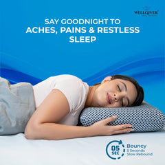 Memory Foam Cervical Pillow, Orthopedic Pillow, Standard Size - 20 X 13 X 4 Inch | Midnight Blue, For Neck & Shoulder Pain Relief | Removable Zipper Cover, Sleeping Pillow - Pack 2