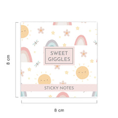 Sticky Notes, Creative Beautiful Designs, Sweet Giggles, 150 Sticky Sheets Total - Multicolor