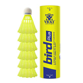 Yonex Mavis 10 Badminton Shuttlecocks Nylon | Yellow , Pack Of 6 , Cork Base & Nylon Skirt (Green Cap)