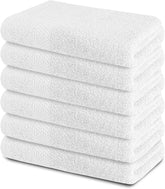Antonia Offerings Cotton Hand Towels 420 Gsm | Ultra-Soft & Absorbent Wash Basin Wipe Napkins For Bathroom, Kitchen Hotel Small Towel (Pack Of 6)- White